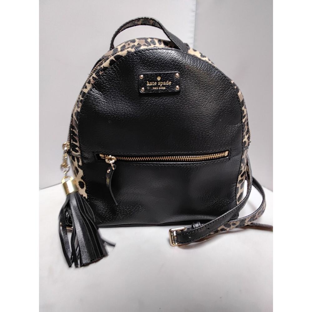 Kate Spade Black Cheetah Leopard Backpack